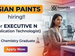 B.Sc Chemistry Jobs EXECUTIVE Job at Asian Paints career in Cuttack. Field role in waterproofing, training and technical support.