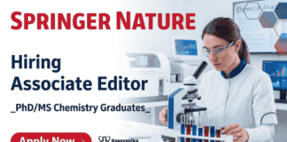 Chemistry Jobs at Springer Nature Career | Associate Editor Role | Apply Now Springer Nature Career hiring for Associate Editor – Chemistry Jobs opportunity