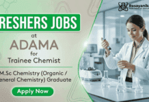 M.Sc. Chemistry Jobs for Freshers | Trainee Chemist Role at ADAMA | Apply Now Start your journey in M.Sc. Chemistry Jobs for Freshers with ADAMA Trainee Chemist role in Chemistry jobs domain