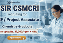 Chemistry Research Jobs at CSIR CSMCRI Recruitment for JRF & Project Associate | Earn upto: Rs. 37,000/- pm + HRA Chemistry Research Jobs at CSIR CSMCRI Recruitment 2026 for JRF & Project Associate.