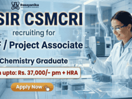 Chemistry Research Jobs at CSIR CSMCRI Recruitment 2026 for JRF & Project Associate.