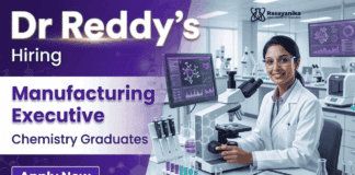 Chemistry Jobs at Dr Reddy’s | Executive Jobs Opportunity | Chemistry Graduates Apply Now Dr Reddy's Jobs: Manufacturing Executive role for Chemistry graduates