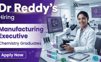 Chemistry Jobs at Dr Reddy’s | Executive Jobs Opportunity | Chemistry Graduates Apply Now Dr Reddy's Jobs: Manufacturing Executive role for Chemistry graduates