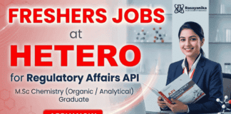 MSc Chemistry jobs for freshers in Regulatory Affairs | Apply Now Apply for MSc Chemistry jobs for freshers in Regulatory Affairs under Hetero careers. Freshers explore Regulatory Affairs jobs opportunity.