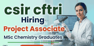 Project Associate Jobs at CSIR CFTRI | Chemistry Research Opportunity | Earn: Rs. 28,000/- + HRA | Apply Now Project Associate Jobs at CSIR CFTRI Recruitment for Research Jobs in Chemistry