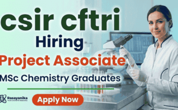 Project Associate Jobs at CSIR CFTRI | Chemistry Research Opportunity | Earn: Rs. 28,000/- + HRA | Apply Now Project Associate Jobs at CSIR CFTRI Recruitment for Research Jobs in Chemistry