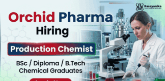 Production Chemist Jobs at Orchid Pharma for Chemistry Jobs in pharma industry