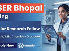 Junior Research Fellow opportunity at IISER Bhopal Recruitment in Chemical Research