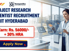 Project Research Scientist role at IIT Hyderabad Recruitment in Chemistry Research