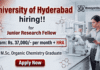 Junior Research Fellow UoH Careers research chemistry jobs organic synthesis catalysis Hyderabad lab research role