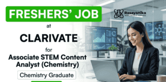 Chemistry jobs for freshers Associate STEM Content Analyst job Clarivate Careers hiring in Chennai hybrid role