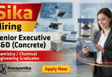 R&D jobs Sika Careers Chemistry Jobs Senior Executive Concrete Research Jhagadia Gujarat
