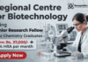 Junior Research Fellow RCB recruitment Chemistry research job Faridabad biotechnology institute