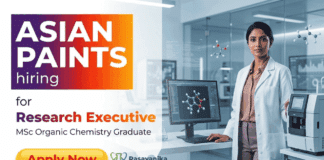 MSc Organic Chemistry Jobs at Asian Paints | Research Jobs Opportunity | Apply Now MSc Organic Chemistry Jobs at Asian Paints Career Research Jobs