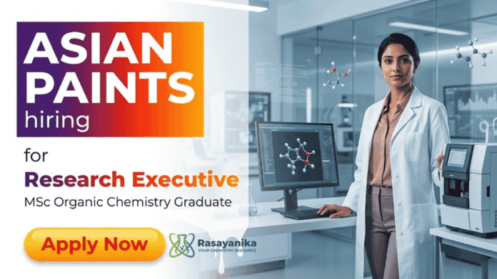 MSc Organic Chemistry Jobs at Asian Paints Career Research Jobs