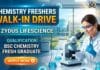 BSc Chemistry Freshers Job at Zydus | Attend the walk-In Drive