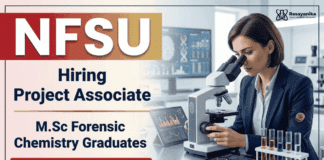 Project Associate Jobs Recruitment at NFSU for Chemistry Research Jobs | Fellowship up to ₹25,000 p.m. | Attend the Walk-in Interview Project Associate Jobs at NFSU Recruitment for Chemistry Research Jobs