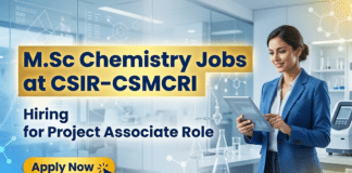 MSc Chemistry Jobs at CSIR-CSMCRI | Apply Now for Project Associate Role