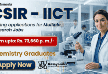 research jobs CSIR IICT Careers chemistry research walk in interview