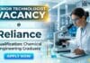 Senior Technologist Job at Reliance | Chemical Engineering Graduates Apply Now
