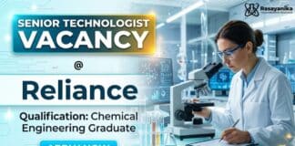 Senior Technologist Job at Reliance | Chemical Engineering Graduates Apply Now