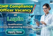 Chemical Engineering Job at Lupin | GMP Compliance Officer