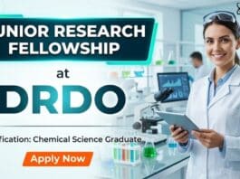 Junior Research Fellowship at DRDO | MSc Chemistry Graduates Apply Now