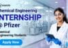 Chemical Engineering Internship at Pfizer Careers | Apply Now Pfizer Careers opens Chemical Engineering Internship opportunity in Smart Lab and pharmaceutical R&D.