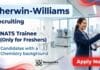 Sherwin-Williams announces NATS Trainee Chemistry Jobs for fresh graduates in Bengaluru.