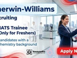 Sherwin-Williams announces NATS Trainee Chemistry Jobs for fresh graduates in Bengaluru.