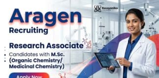 Research Associate Jobs at Aragen | Organic Chemistry Jobs Walk-In Drive Aragen Careers announces Research Associate Jobs for Organic Chemistry Jobs in Hyderabad.