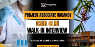 CSIR CLRI Recruitment for Chemistry Graduates | Walk-In Interview CSIR CLRI Recruitment 2026 for Project Associate Job