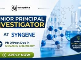 Senior Principal Investigator at Syngene | Organic Chemistry Job