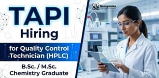 TAPI Hiring for Quality Control Jobs | Chemistry Candidates Apply Now