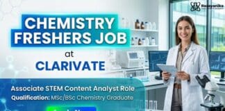 MSc Chemistry Freshers Job at Clarivate | STEM Content Analyst