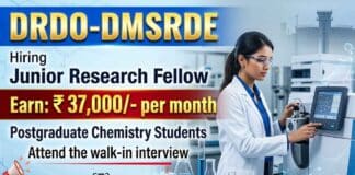 DRDO Careers announces Junior Research Fellowship opportunities under DRDO JRF Recruitment 2026.