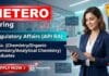 Regulatory Affairs Jobs at Hetero | Chemistry Fresher Job Opportunity Hetero Careers announced Regulatory Affairs Jobs for Chemistry fresher job candidates in Hyderabad.
