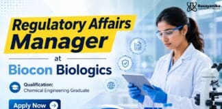 Regulatory Affairs Manager at Biocon Biologics | Chemical Engineers Apply Now Chemical Engineering Job at Biocon Biologics