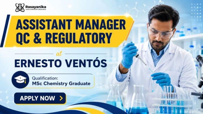 MSc Chemistry Job at Ernesto Ventós | Assistant Manager QC & Regulatory MSc Chemistry Job at Ernesto Ventós | Assistant Manager QC & Regulatory