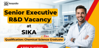 Senior Executive R&D Role at Sika | Chemical Science Graduates Apply Now BSc Chemistry Job at Sika | Senior Executive R&D Role