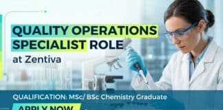 Quality Specialist Job at Zentiva for Chemical Science Graduates