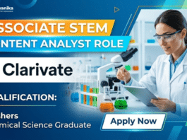 MSc Chemistry Freshers Jobs at Clarivate | Content Analyst Role