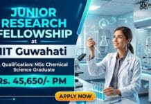 Research Fellowship at IIT Guwahati for MSc Chemistry Graduates