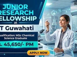 Research Fellowship at IIT Guwahati for MSc Chemistry Graduates