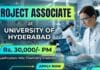 Project Associate Job at University of Hyderabad for MSc Chemistry Graduates