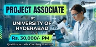 Project Associate Job at University of Hyderabad for MSc Chemistry Graduates