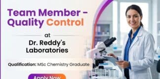 MSc Chemistry Job at Dr. Reddy | Apply for Quality Control Job
