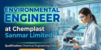 Chemical Engineering Job at Chemplast Sanmar: Environmental Engineer Role 