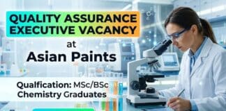 Quality Assurance Job at Asian Paints | QA Executive Role Quality Assurance Job at Asian Paints | Chemistry Graduates Apply Now