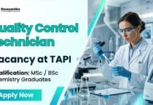 MSc Chemistry Jobs at TAPI | Quality Control Technician Role